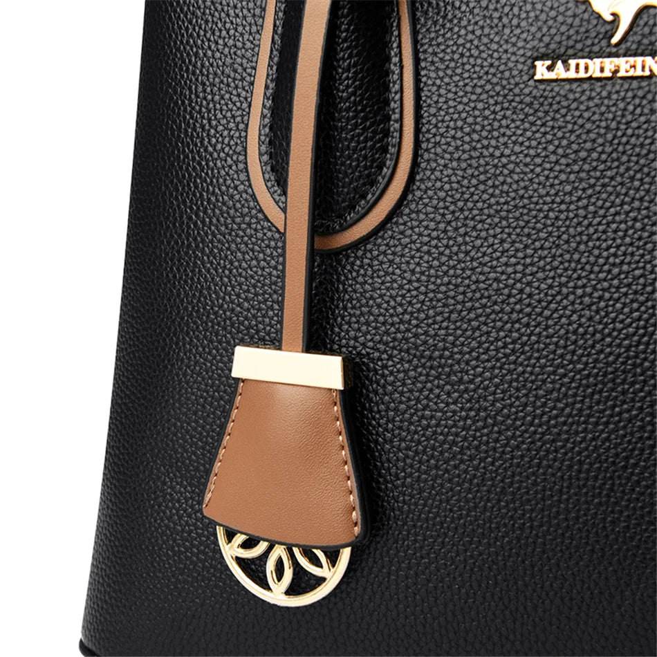 Veliora Double Layer Luxury Leather Tote Bag 👜