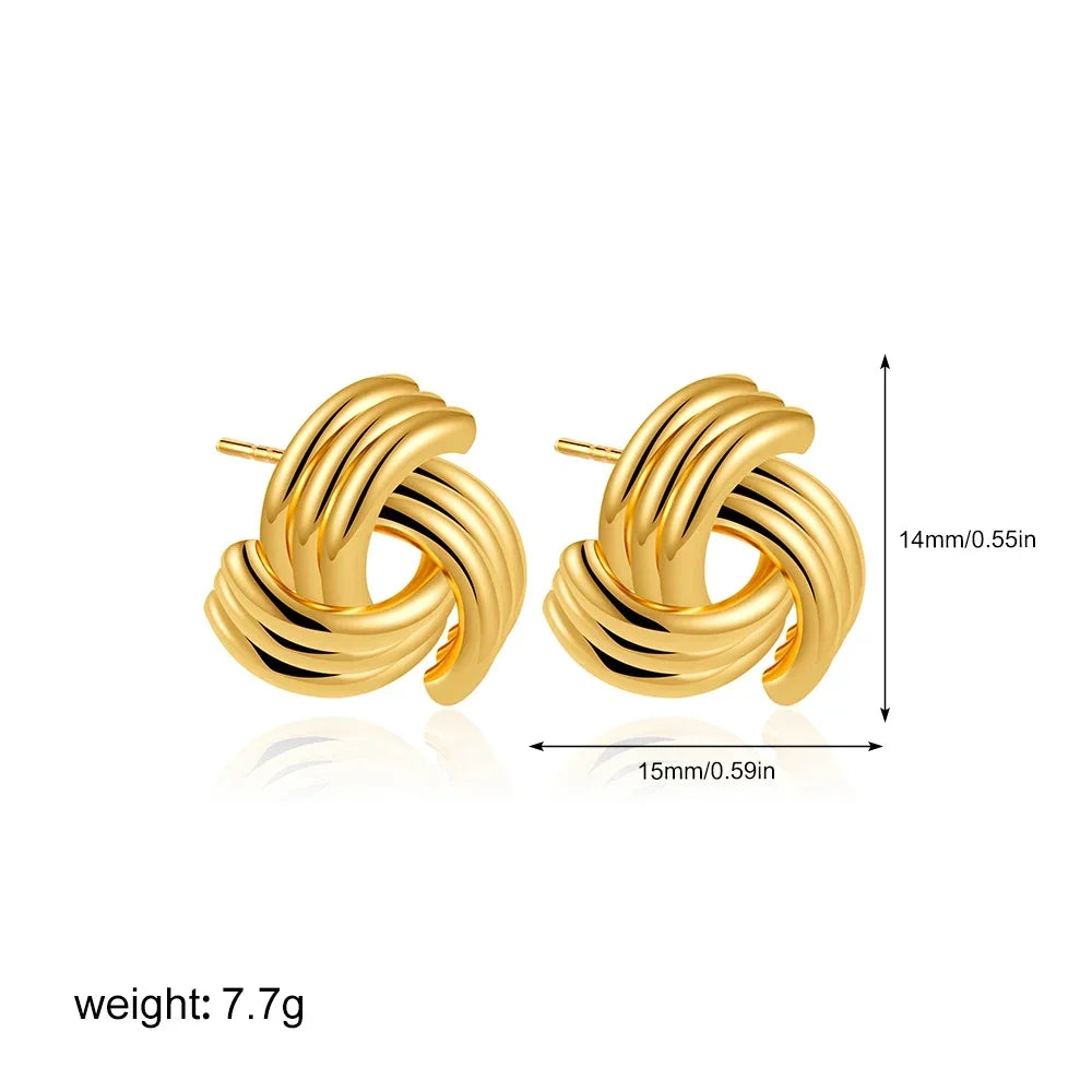 Veliora Twisted Knot Stud Earrings