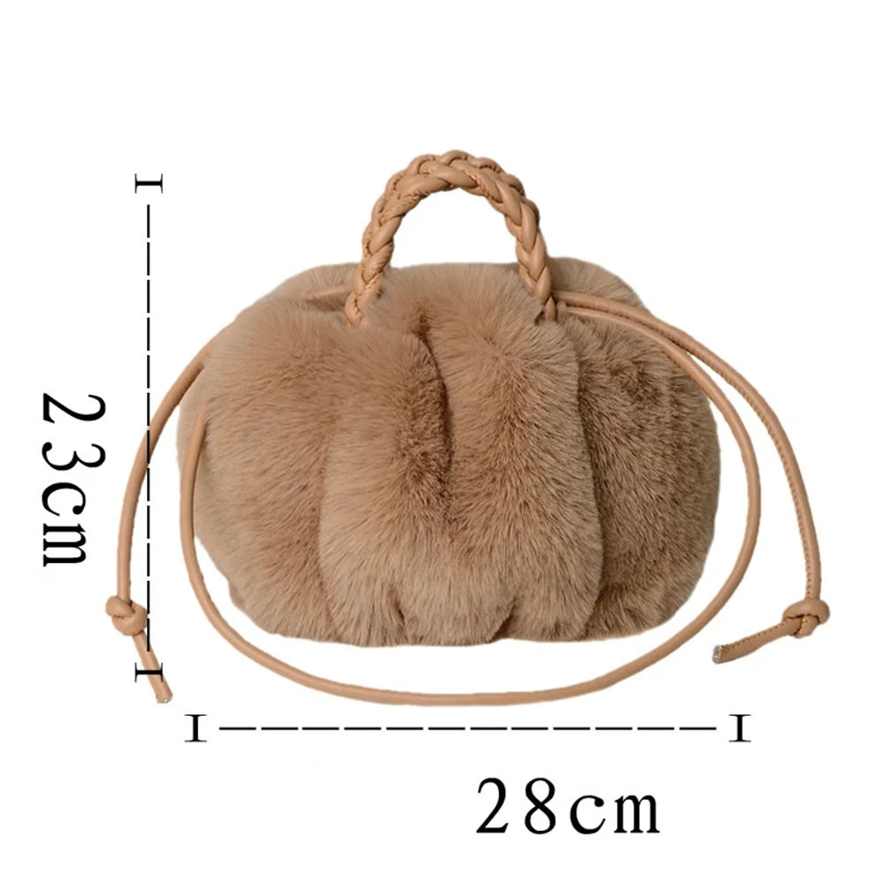 Veliora Pumpkin Plush Crossbody Bag – Cute Tote