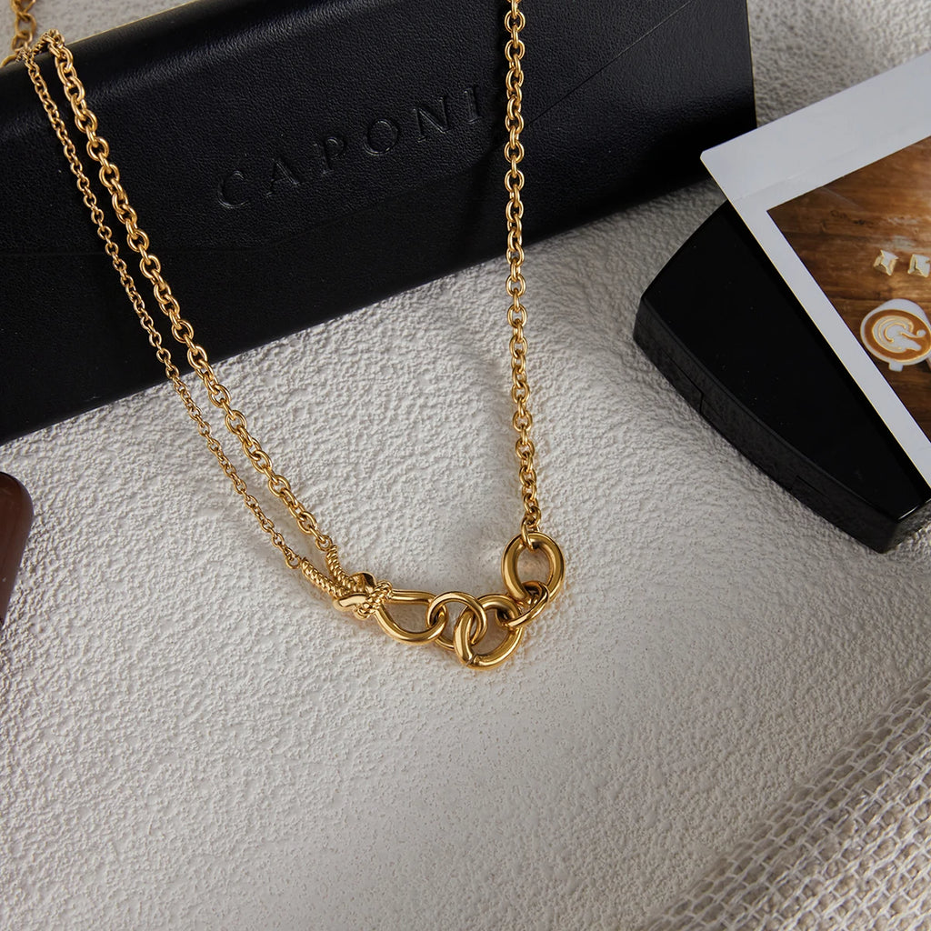 Veliora Asymmetric Knot Chain Necklace ✨