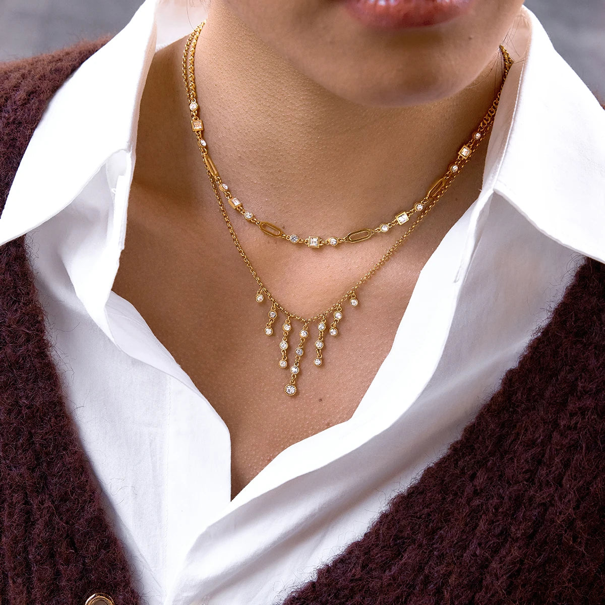 Veliora Radiant Hollow Chain Necklace ✨