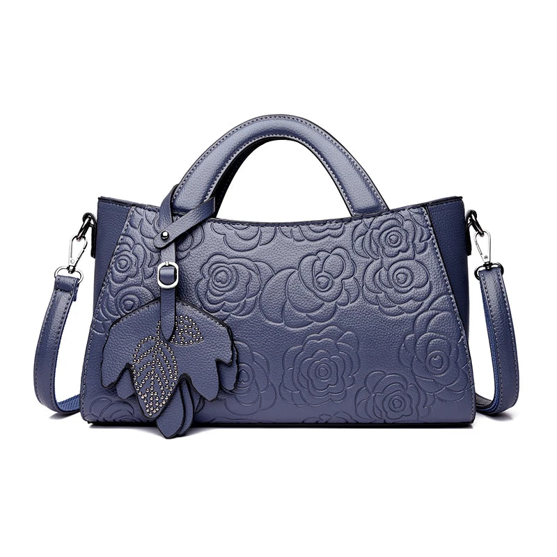 Veliora Camellia Top-Handle Leather Bag 👜