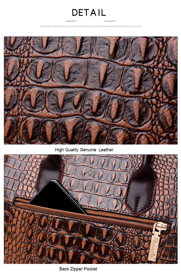Veliora Crocodile Leather Tote Bag 👜