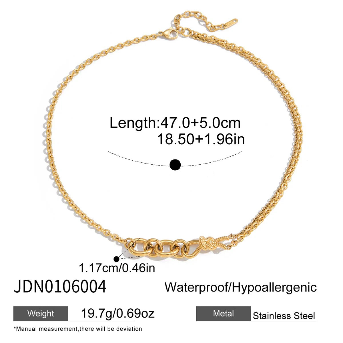 Veliora Asymmetric Knot Chain Necklace ✨