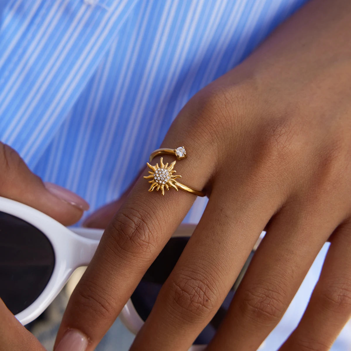 Veliora Sunray Zircon Open Ring ✨