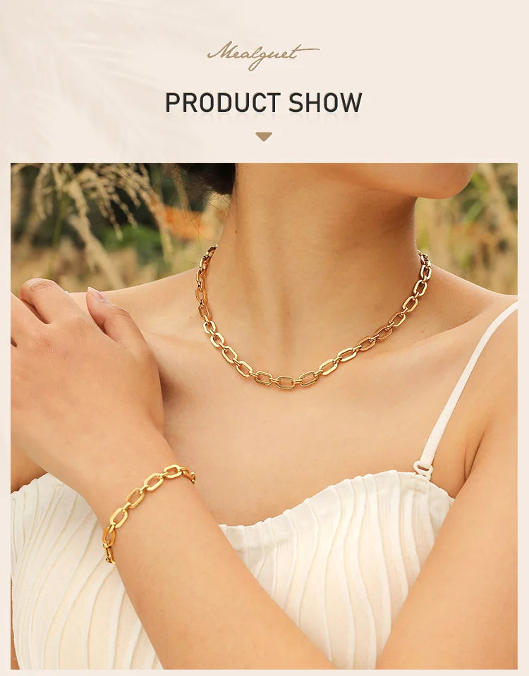 Veliora Chunky Oval Chain Necklace ✨