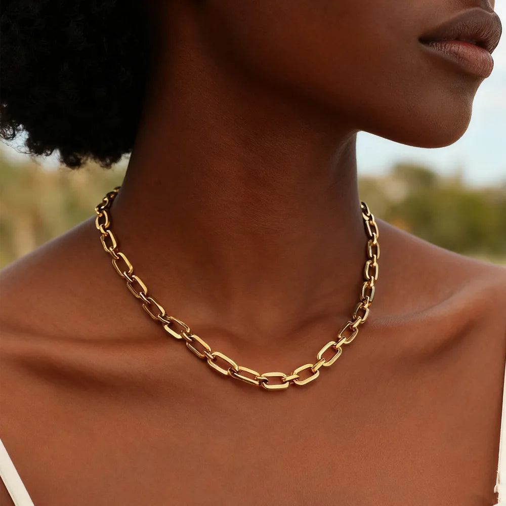 Veliora Chunky Oval Chain Necklace ✨