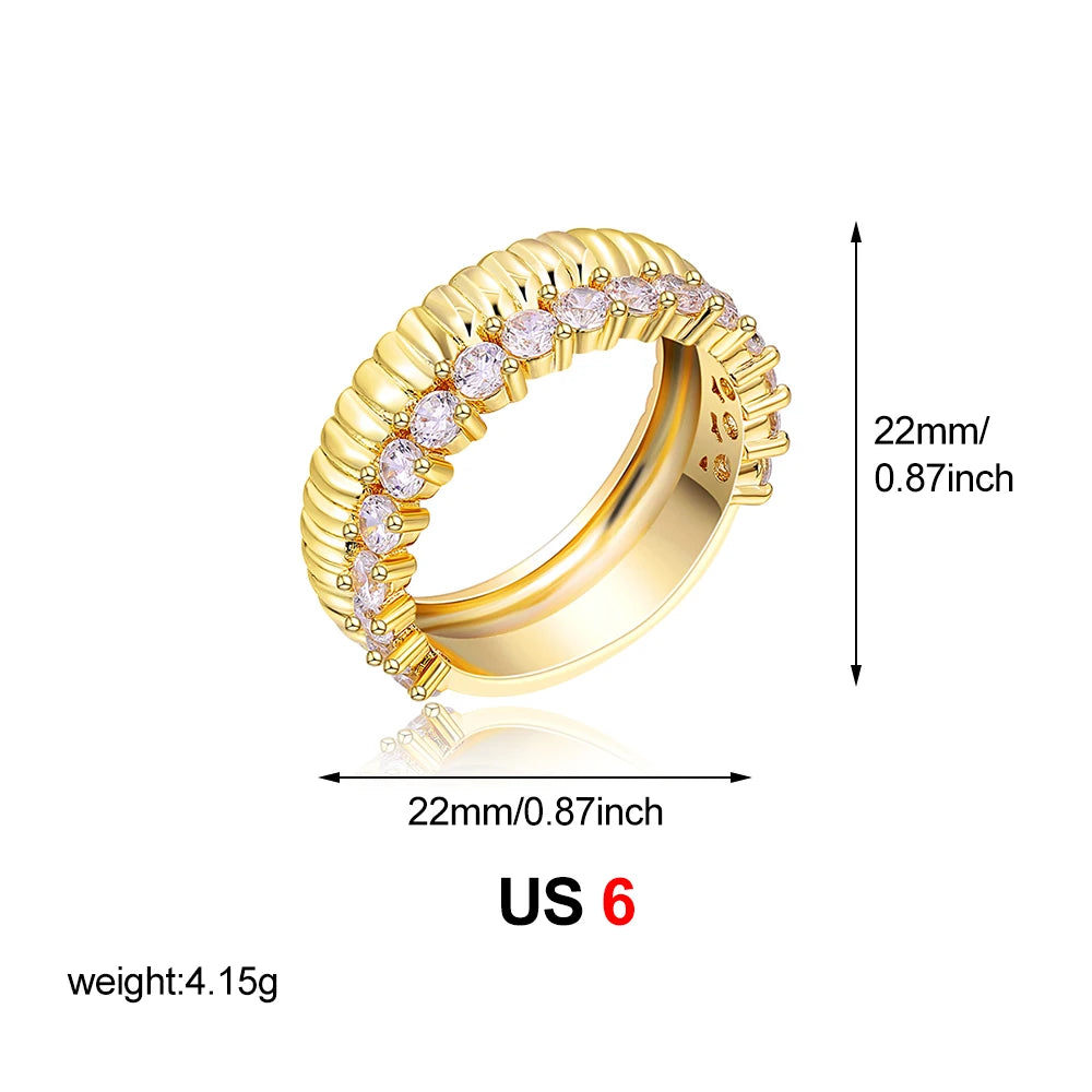 Veliora Double Layer Textured Zircon Ring ✨