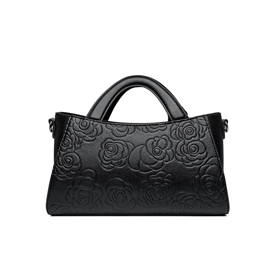 Veliora Camellia Top-Handle Leather Bag 👜