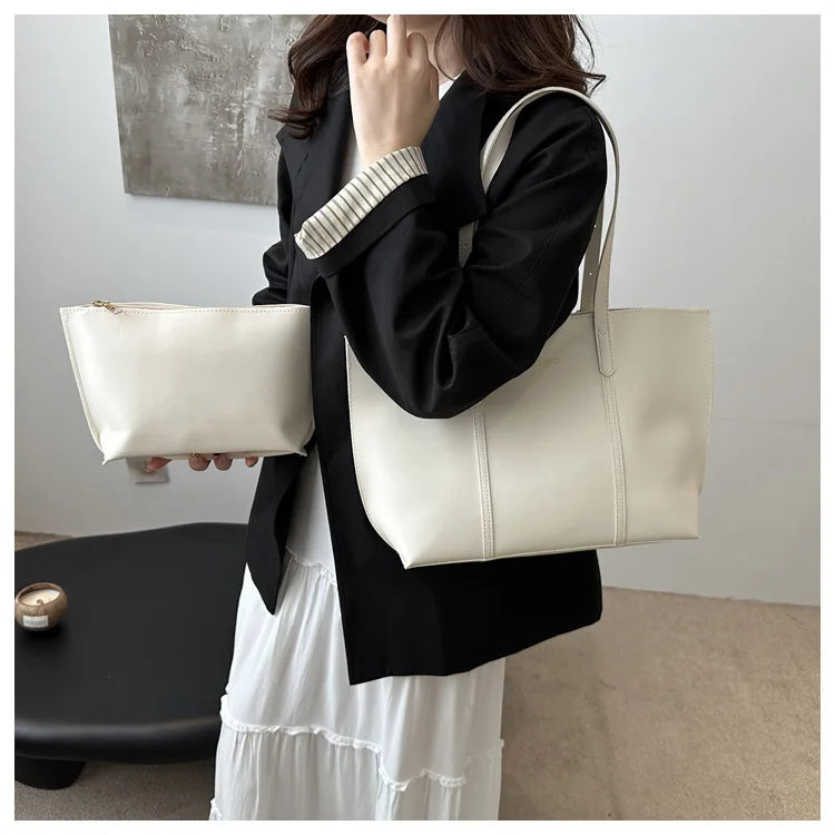 Veliora Soft Leather Tote Bag – Large Capacity