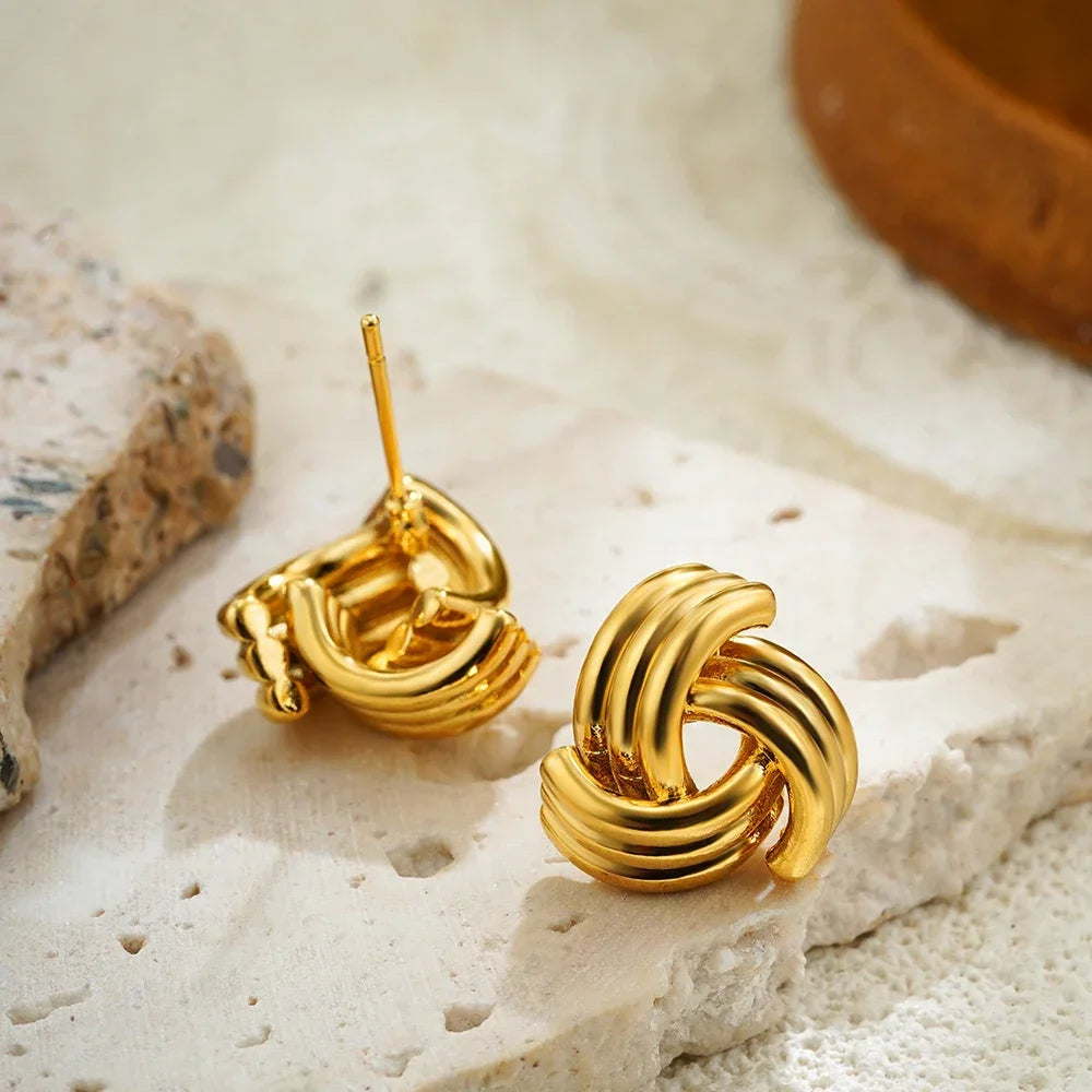 Veliora Twisted Knot Stud Earrings