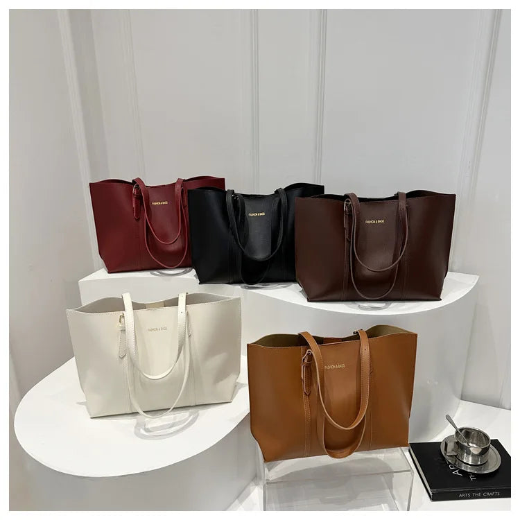 Veliora Soft Leather Tote Bag – Large Capacity