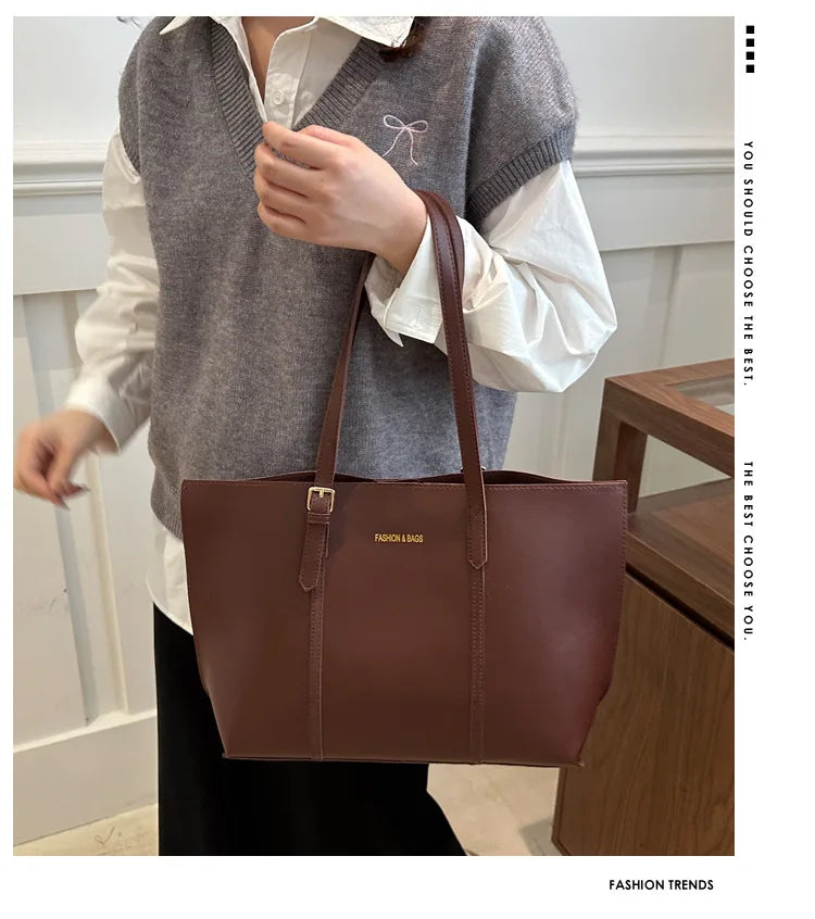 Veliora Soft Leather Tote Bag – Large Capacity