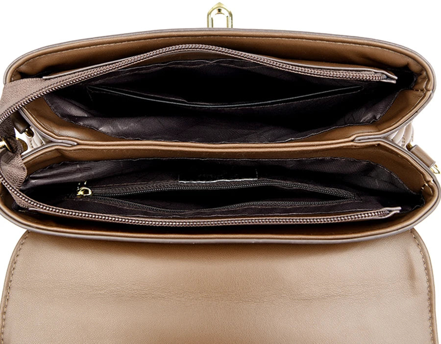 Veliora Layered Soft Leather Messenger Bag