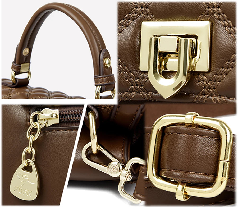 Veliora Layered Soft Leather Messenger Bag