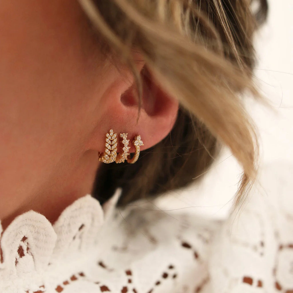 Veliora Crystal Wheat Hoop Earrings