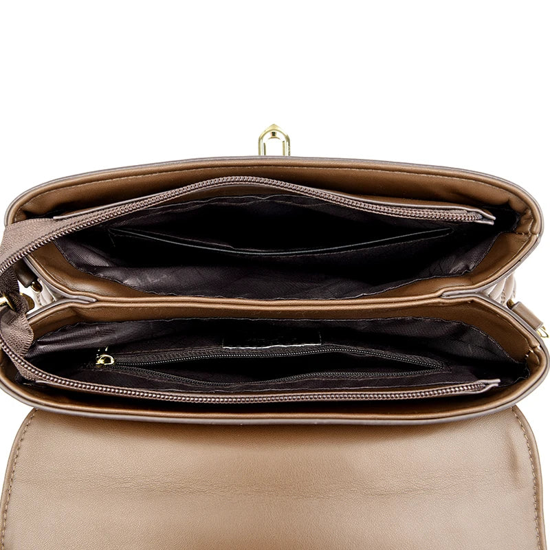 Veliora Layered Soft Leather Messenger Bag