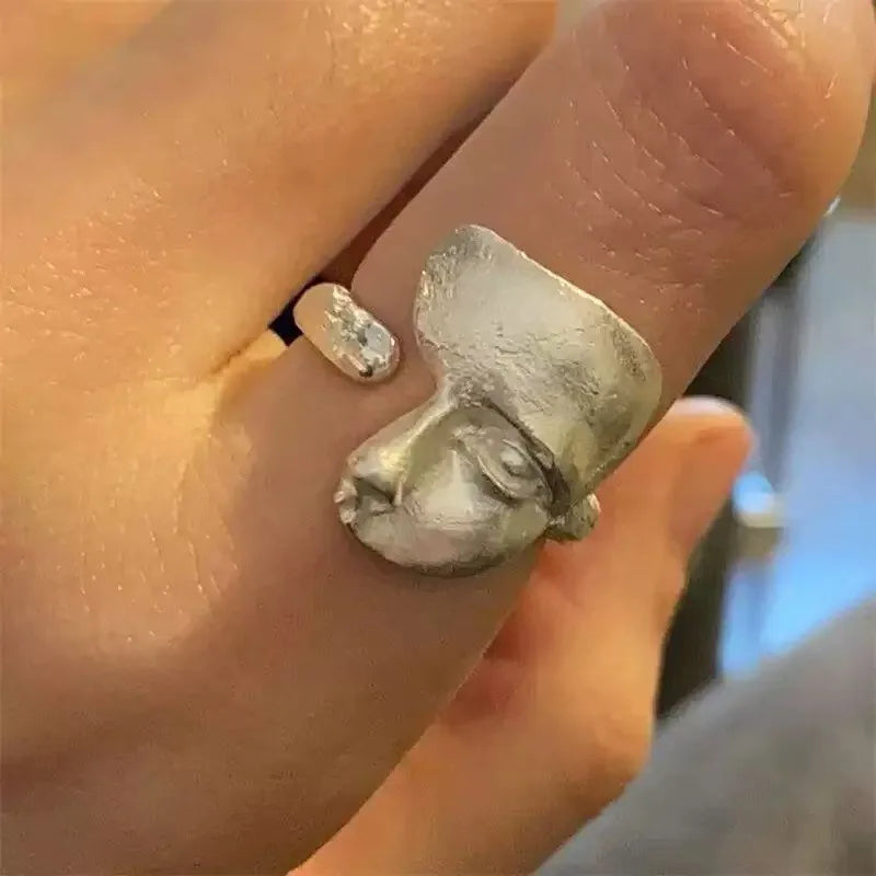 Veliora Matte Silver Adjustable Ring