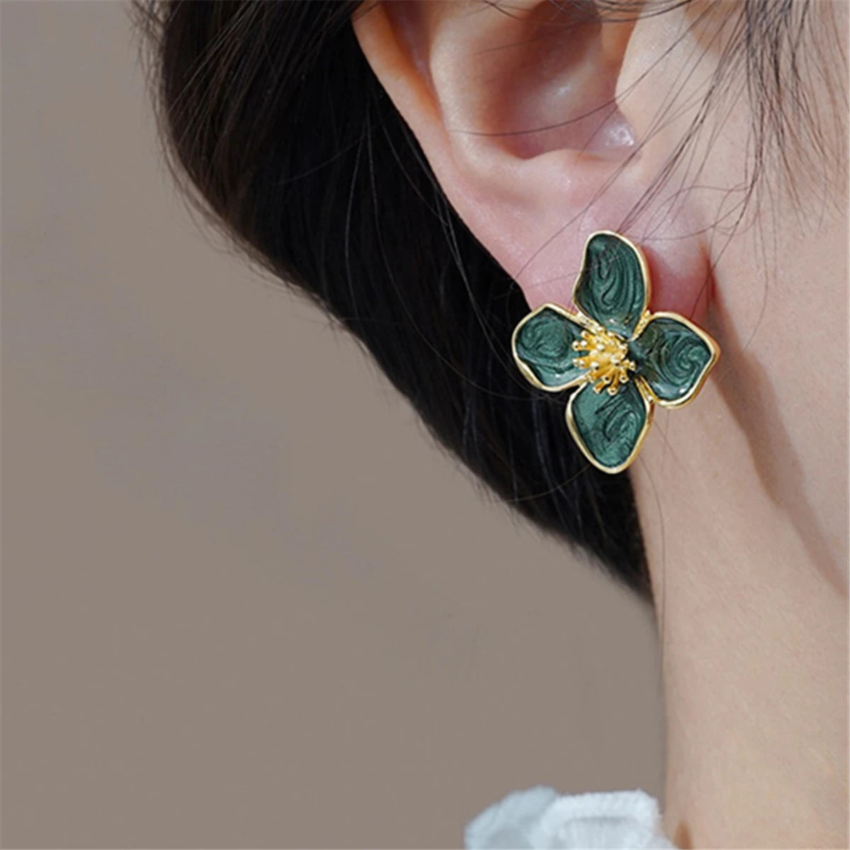 Veliora Hibiscus Blossom Stud Earrings