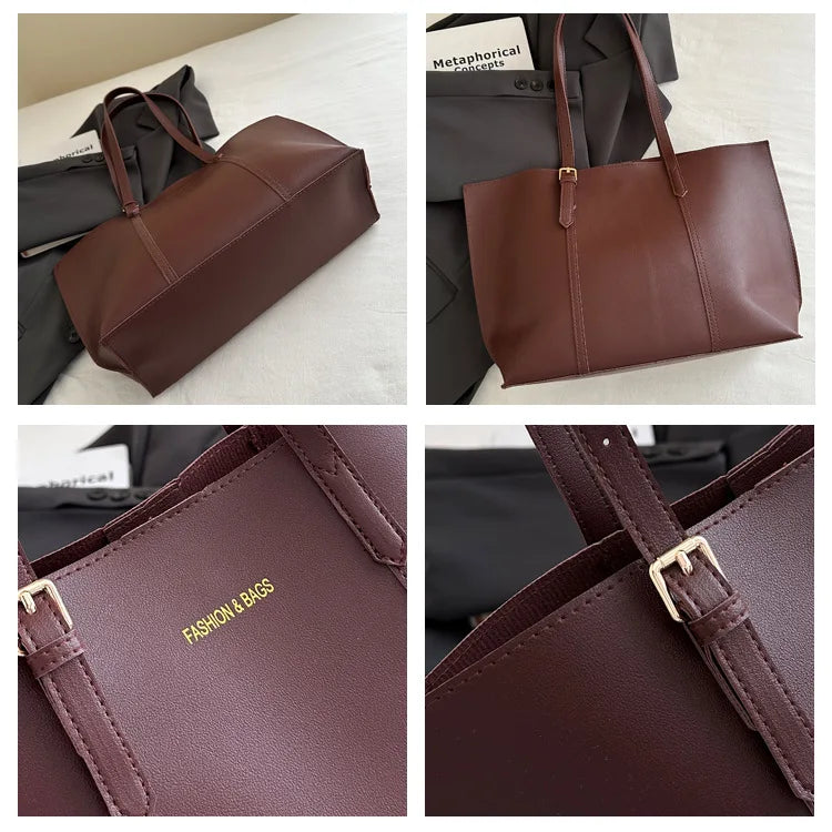 Veliora Soft Leather Tote Bag – Large Capacity