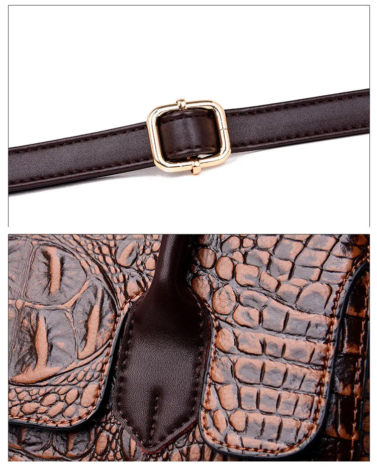 Veliora Crocodile Leather Tote Bag 👜