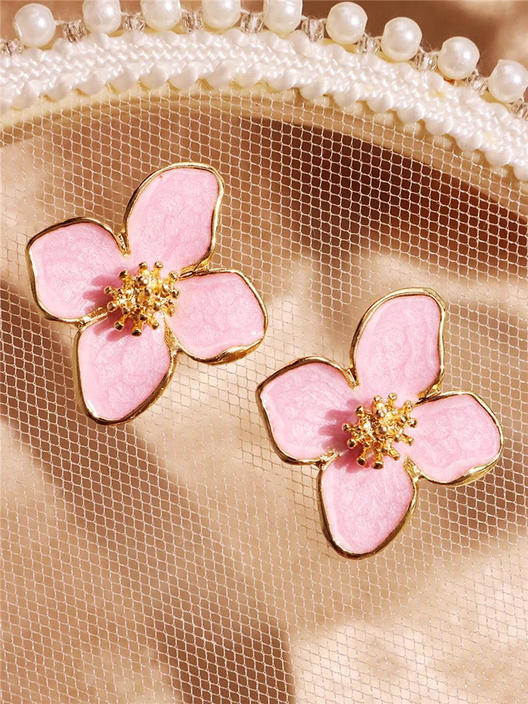 Veliora Hibiscus Blossom Stud Earrings
