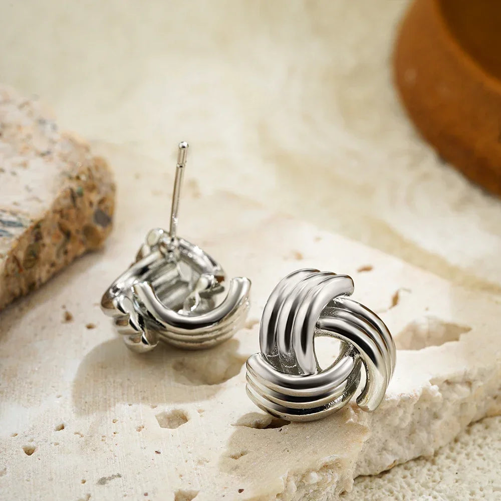 Veliora Twisted Knot Stud Earrings