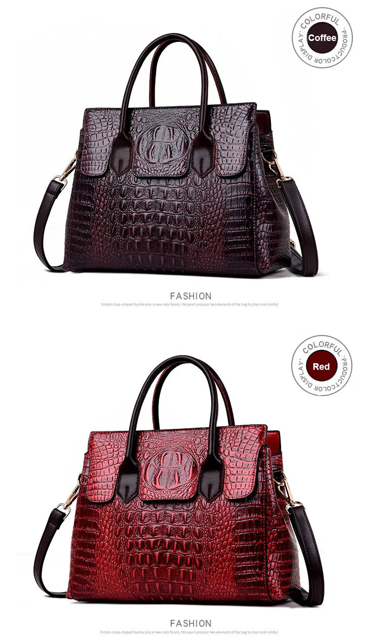 Veliora Crocodile Leather Tote Bag 👜