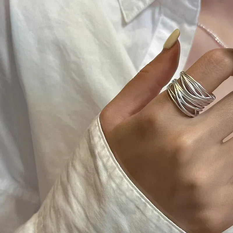 Veliora Silver String Adjustable Ring