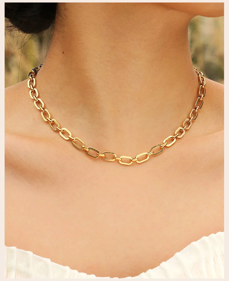 Veliora Chunky Oval Chain Necklace ✨