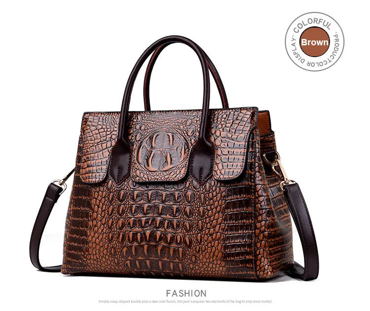 Veliora Crocodile Leather Tote Bag 👜