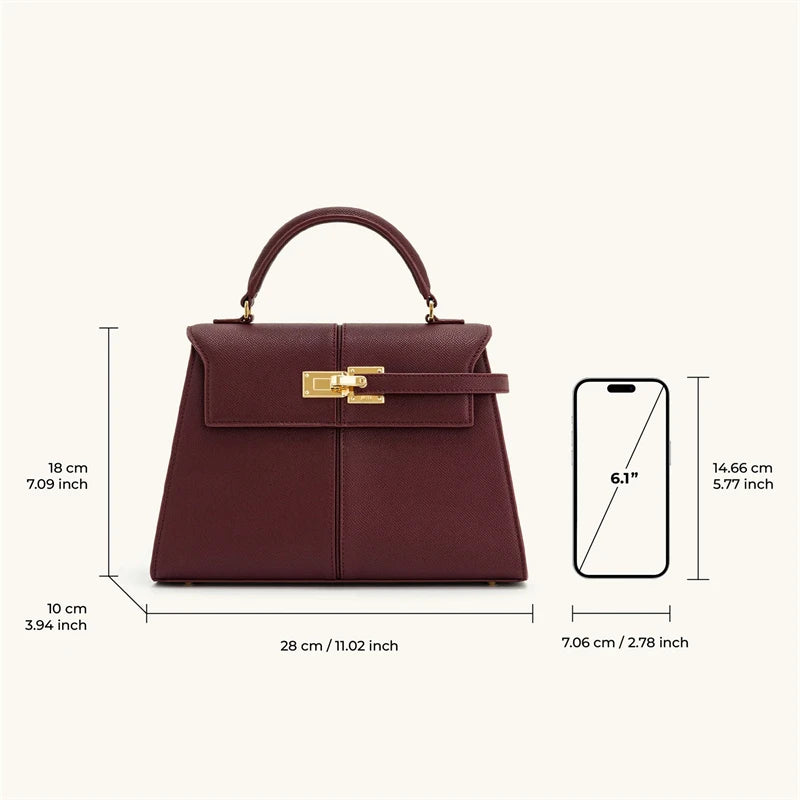 Veliora Burgundy Structured Crossbody Bag