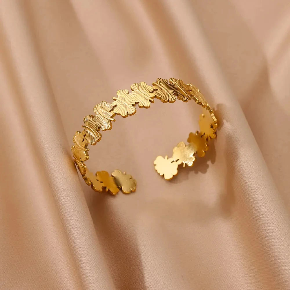 Veliora Textured Gold Cuff Bracelet ✨