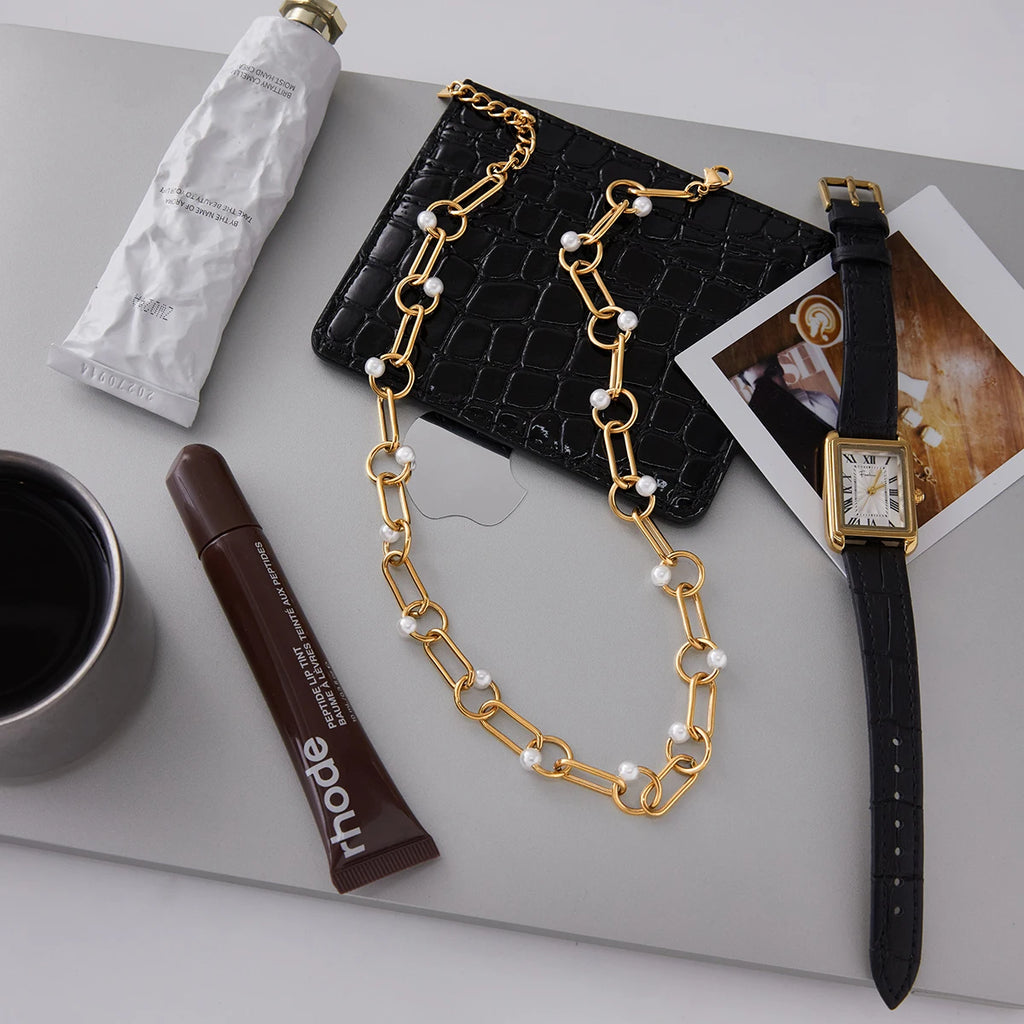 Veliora Pearl Hollow Choker Necklace ✨