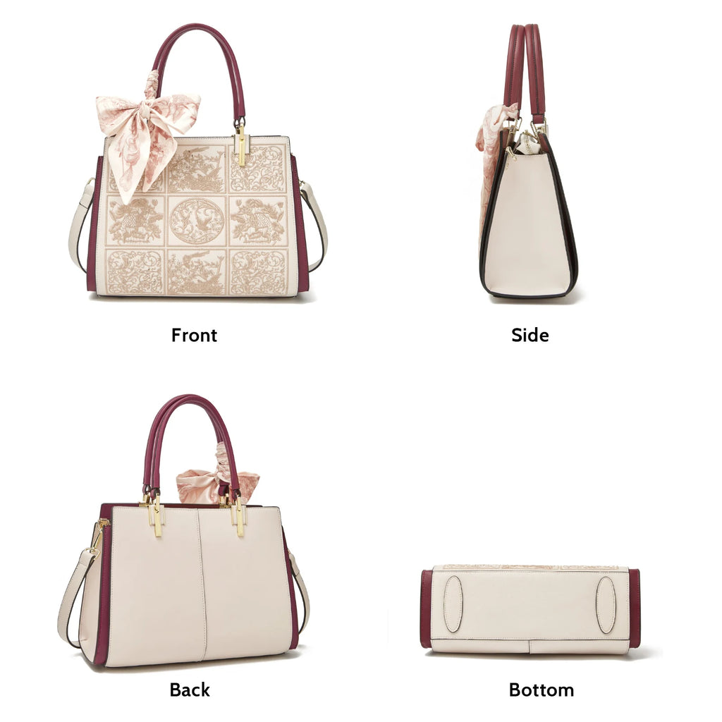 Veliora Silk Accent Leather Tote👜