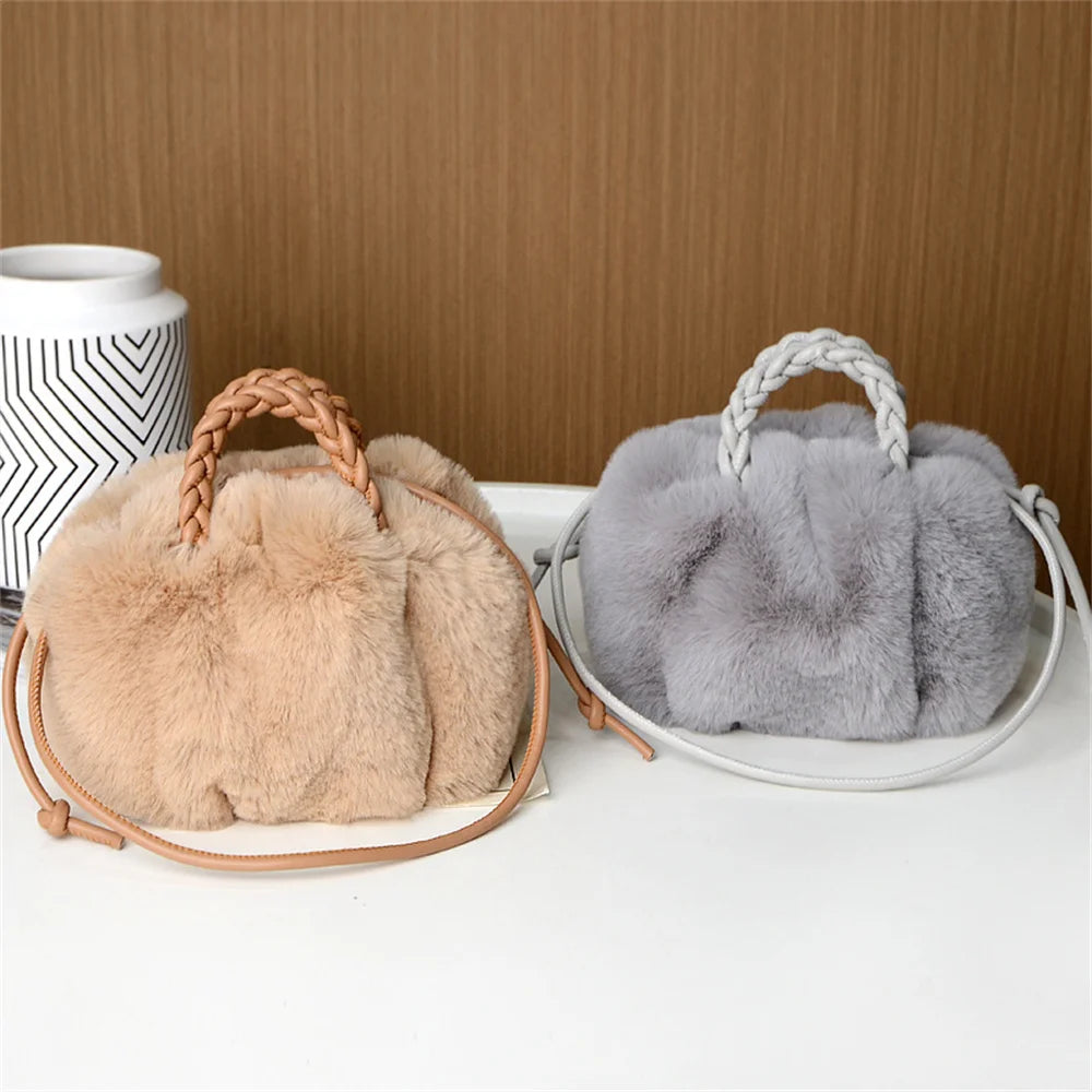 Veliora Pumpkin Plush Crossbody Bag – Cute Tote