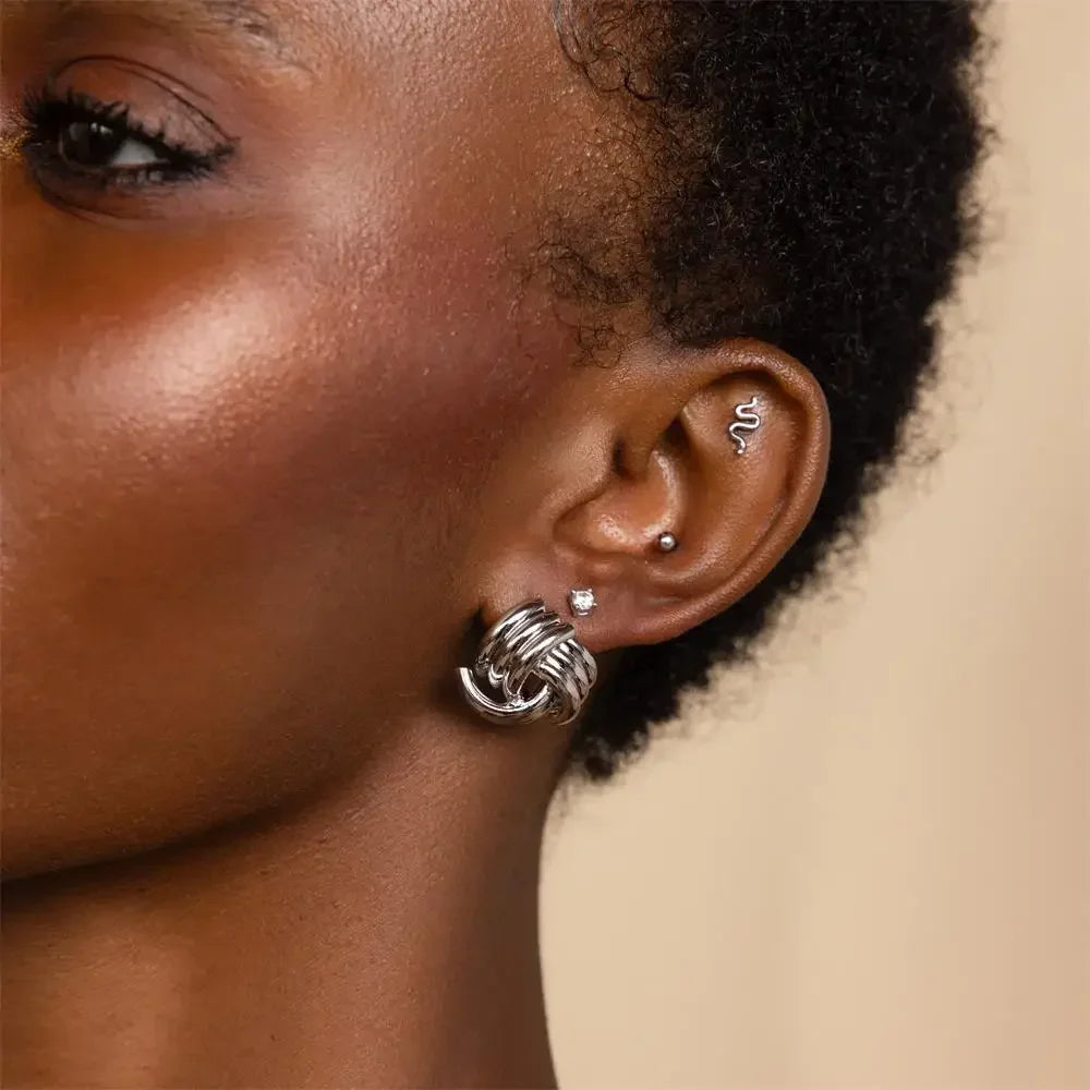 Veliora Twisted Knot Stud Earrings