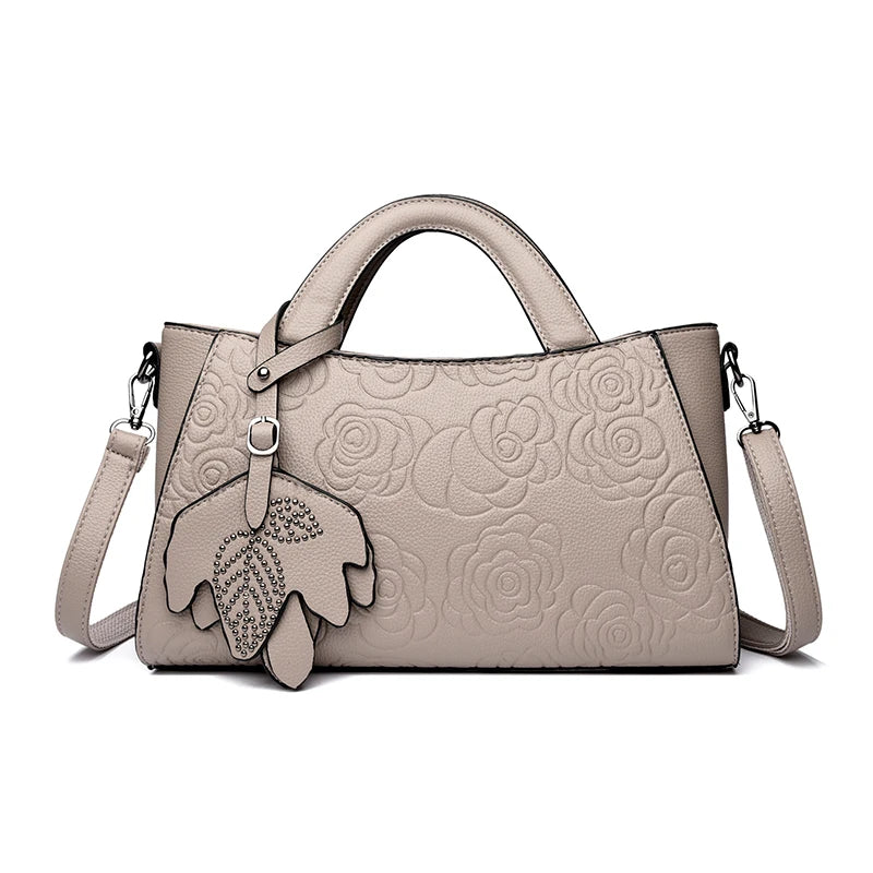 Veliora Camellia Top-Handle Leather Bag 👜