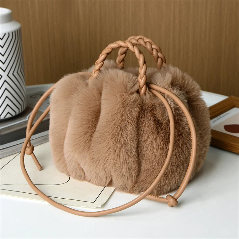 Veliora Pumpkin Plush Crossbody Bag – Cute Tote