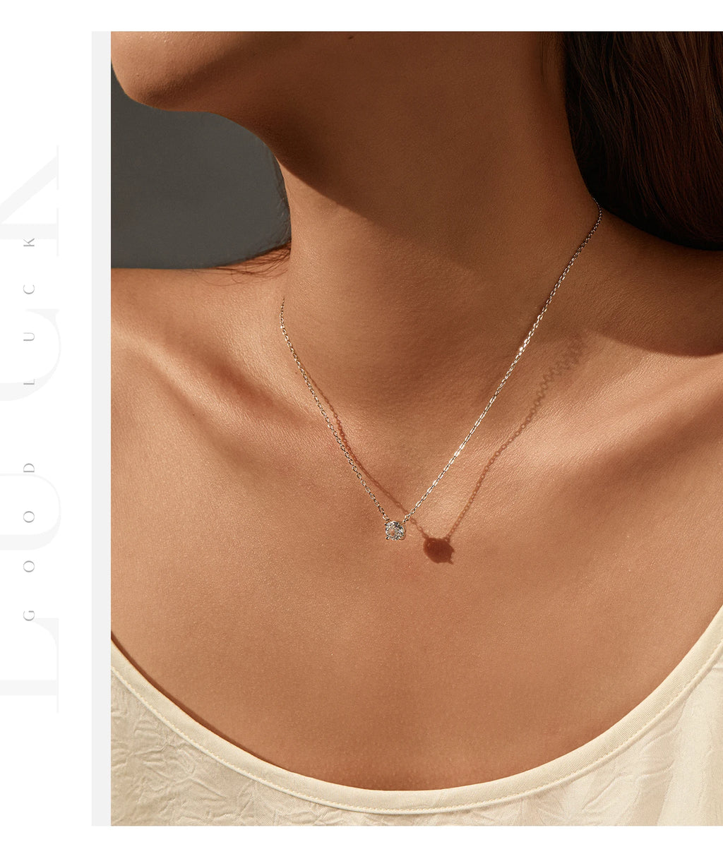 Veliora Cobalt Silver Crystal Necklace