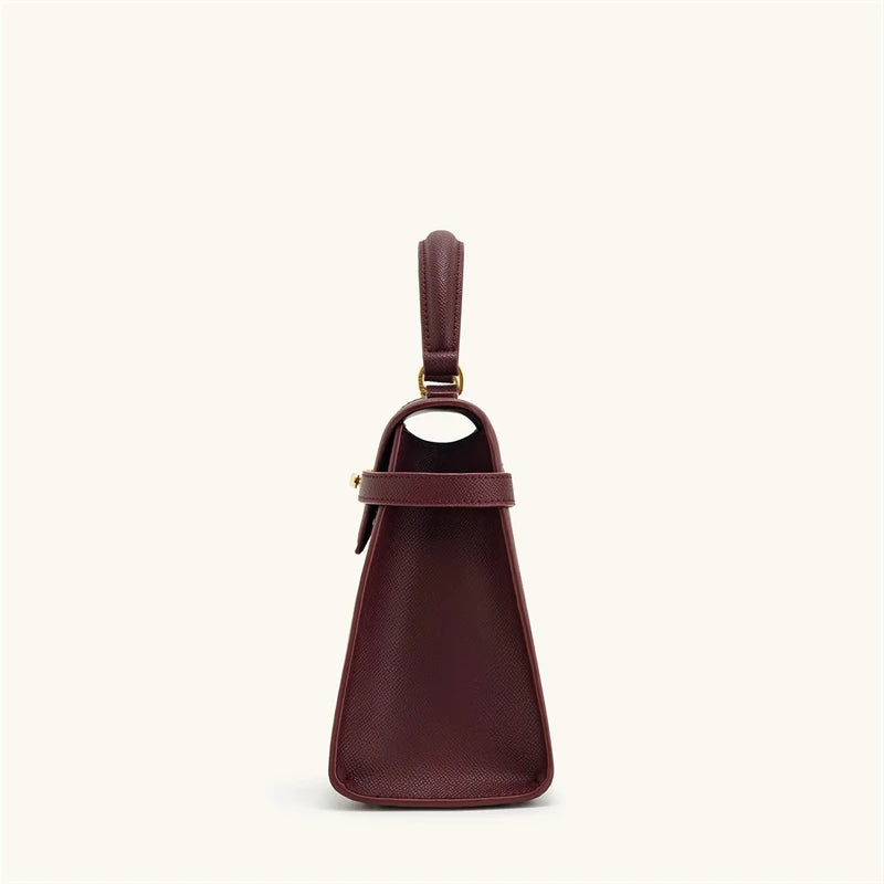 Veliora Burgundy Structured Crossbody Bag
