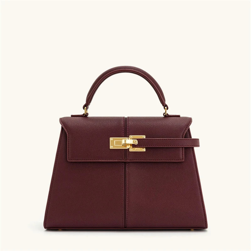 Veliora Burgundy Structured Crossbody Bag