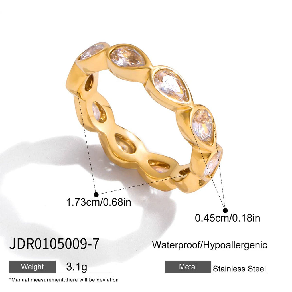 Veliora Crystal Drop Heart Ring ✨