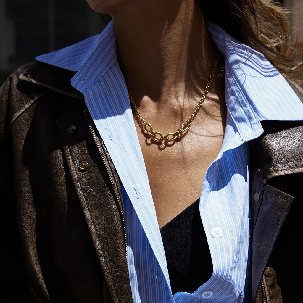 Veliora Asymmetric Knot Chain Necklace ✨