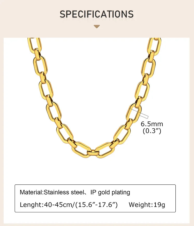 Veliora Chunky Oval Chain Necklace ✨