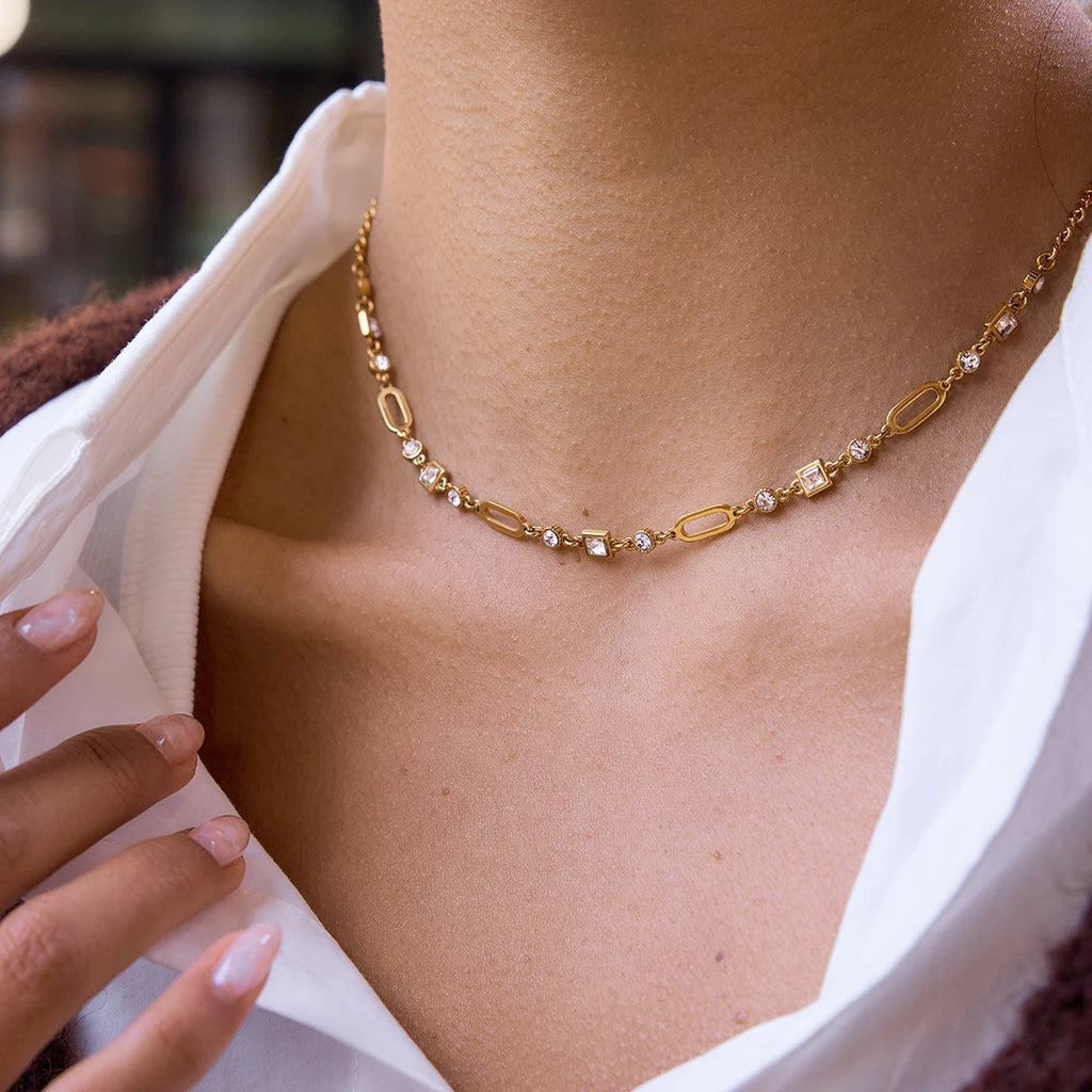 Veliora Radiant Hollow Chain Necklace ✨