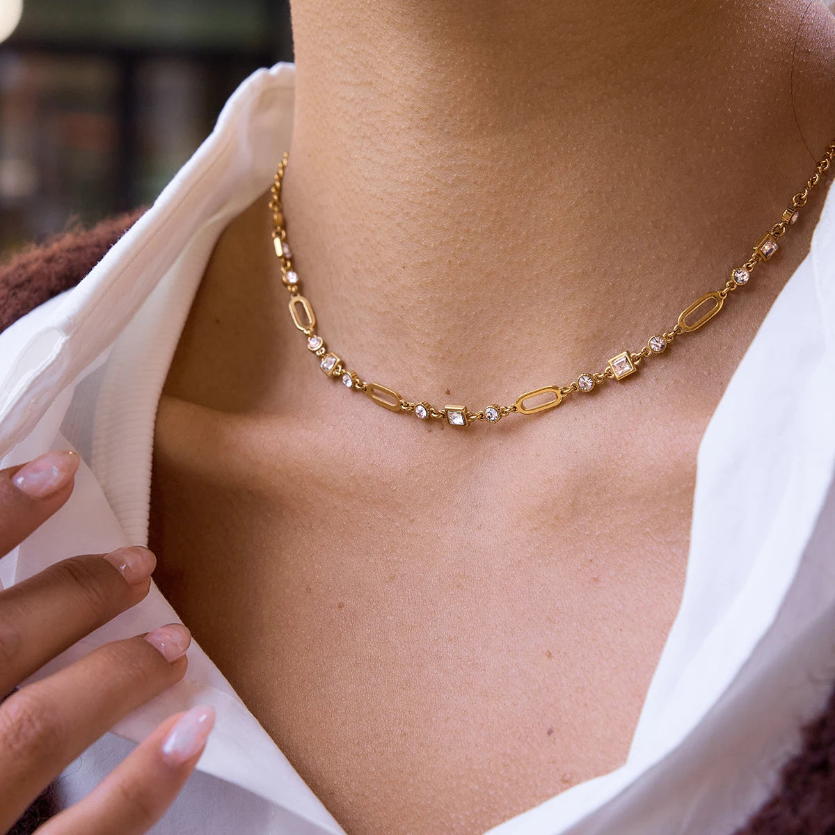 Veliora Radiant Hollow Chain Necklace ✨