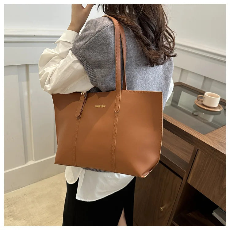 Veliora Soft Leather Tote Bag – Large Capacity