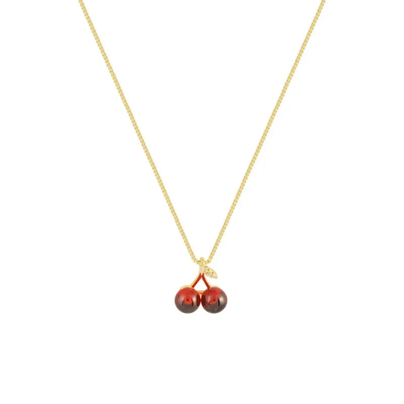 Veliora Cherry Glow Pendant Necklace