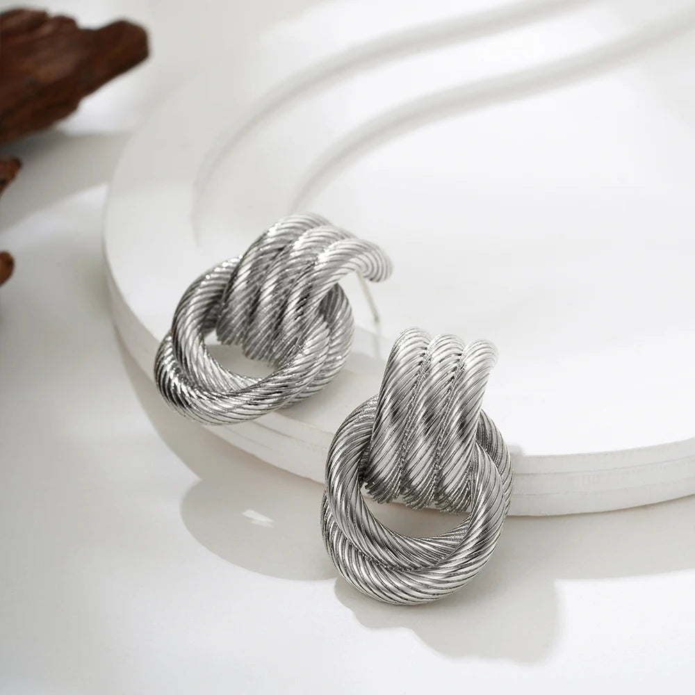 Veliora Twisted Knot Stud Earrings